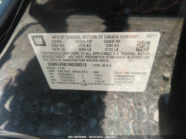 Chevrolet EQUINOX LT 2017 2GNFLFEK7H6308212 Image 9