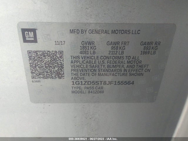 Chevrolet MALIBU LT 2018 1G1ZD5ST8JF155564 Image 15