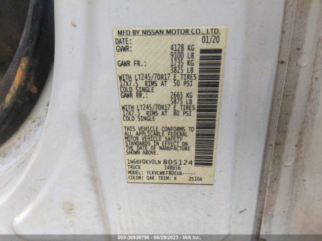 1N6BF0KY0LN805124 Nissan Nv Cargo S