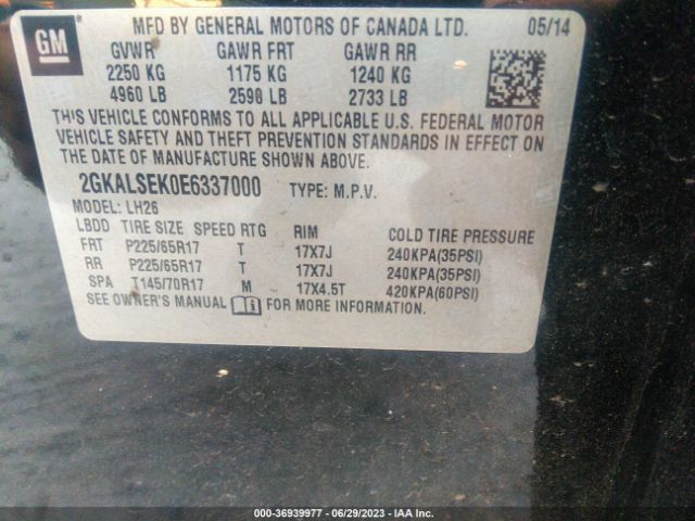 2GKALSEK0E6337000 GMC Terrain Slt