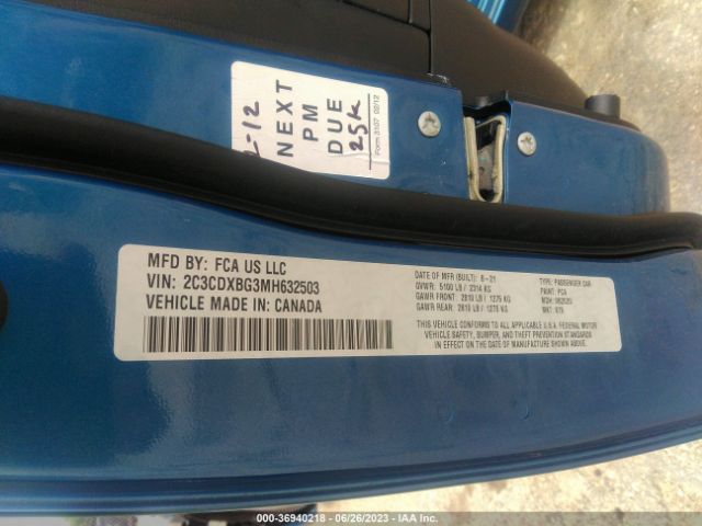 2C3CDXBG3MH632503 Dodge Charger Sxt