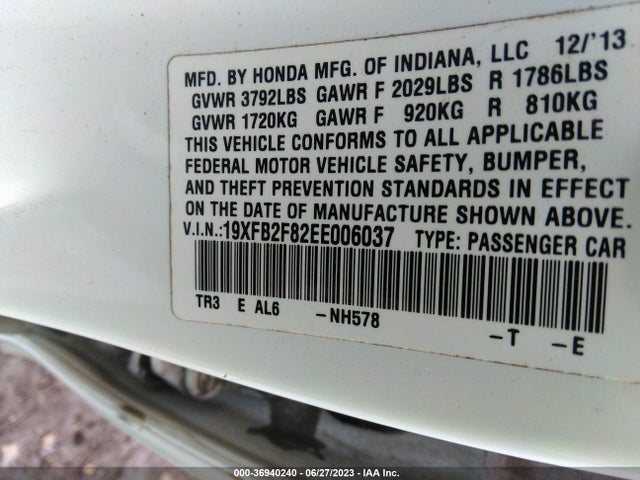 Honda Civic Sedan Ex 2014 19XFB2F82EE006037 Image 9