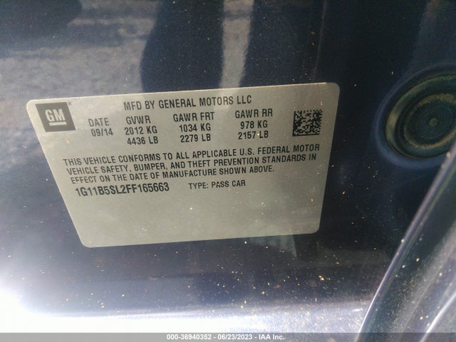 2015 CHEVROLET MALIBU LS VIN: 1G11B5SL2FF165663