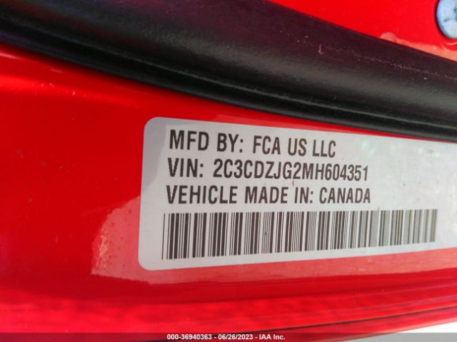 2C3CDZJG2MH604351 Dodge Challenger Gt