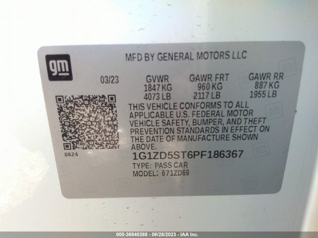 Chevrolet MALIBU LT 2023 1G1ZD5ST6PF186367 Image 9