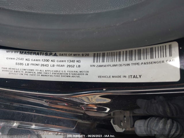 2021 Maserati Quattroporte, VIN: ZAM56YPL8M1357599