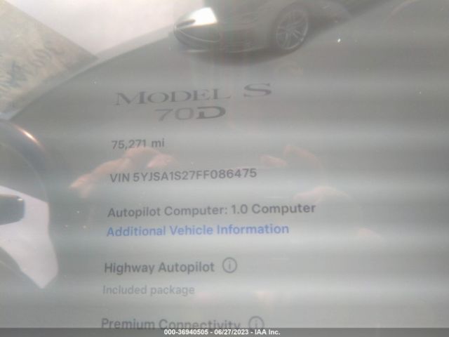 5YJSA1S27FF086475 Tesla Model S 85d/70d/90d/p90d