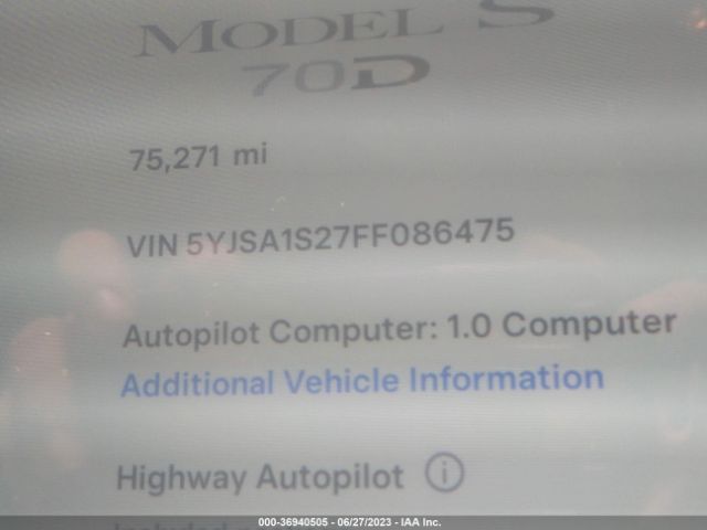 5YJSA1S27FF086475 Tesla Model S 85d/70d/90d/p90d