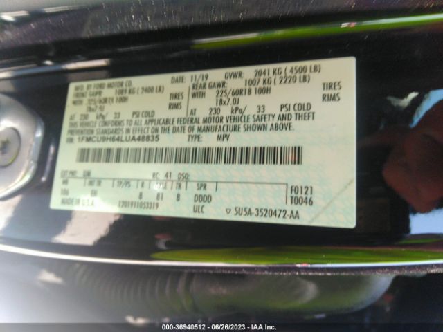 1FMCU9H64LUA48835 Ford ESCAPE SEL