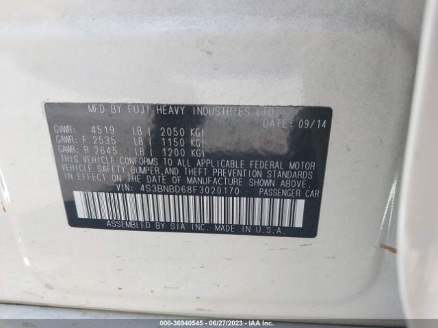 4S3BNBD68F3020170 Subaru Legacy 2.5i Premium