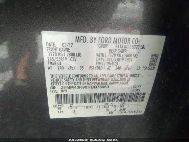 2FMPK3K98HBB76063 Ford Edge Titanium