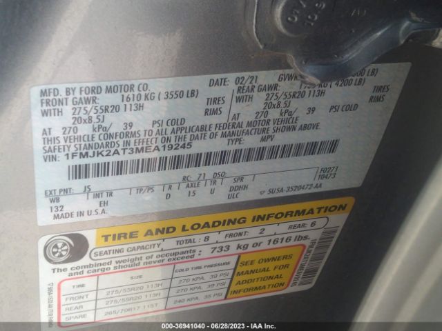 1FMJK2AT3MEA19245 Ford Expedition Max Limited