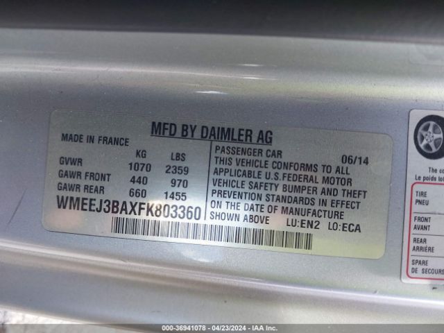 WMEEJ3BAXFK803360 Smart Fortwo Passion/pure