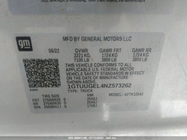 1GTUUGEL4NZ573262 GMC Sierra 1500 Denali