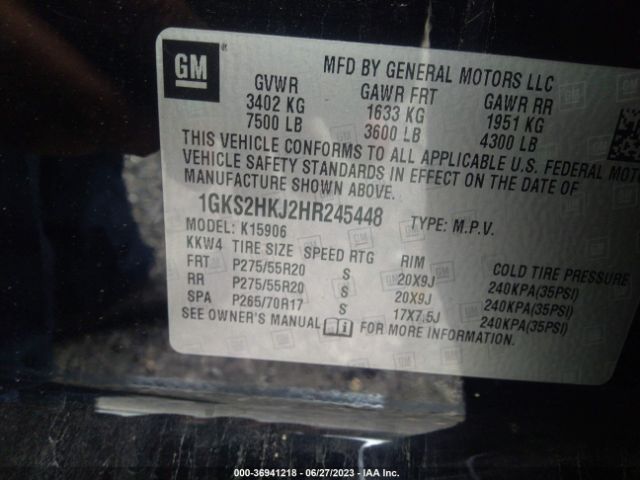 1GKS2HKJ2HR245448 GMC YUKON XL DENALI