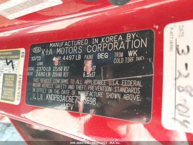 KNDPB3AC6E7563698 KIA Sportage Lx