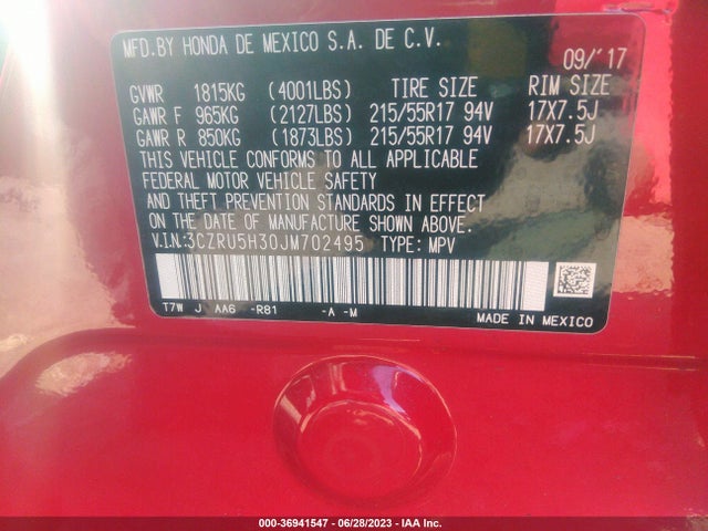 Honda HR-V LX 2018 3CZRU5H30JM702495 Image 9