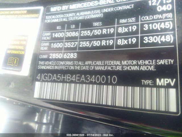 4JGDA5HB4EA340010 Mercedes-Benz M-class Ml 350