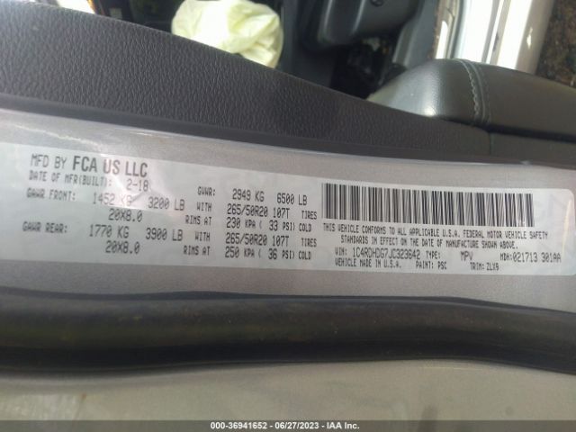 1C4RDHDG7JC323642 Dodge DURANGO GT