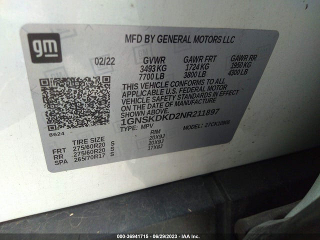 Chevrolet Suburban Z71 2022 1GNSKDKD2NR211897 Image 9