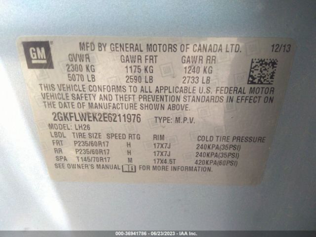 2GKFLWEK2E6211976 GMC Terrain Sle