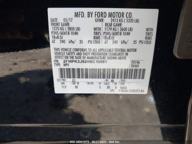 2FMPK3J92HBC10581 Ford EDGE SEL