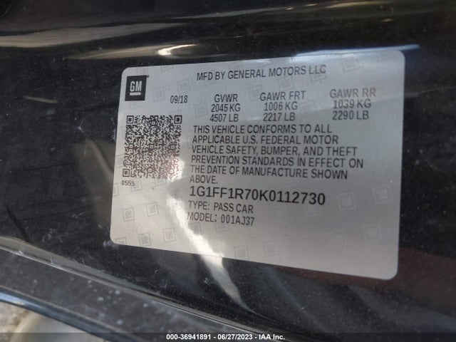 Chevrolet Camaro 1ss 2019 1G1FF1R70K0112730 Image 9