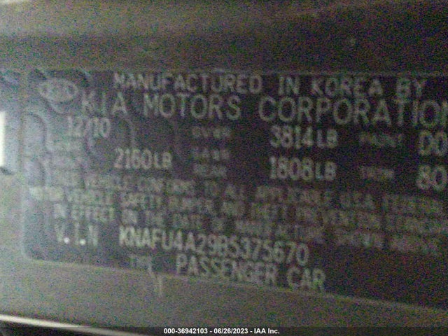2011 KIA FORTE EX VIN: KNAFU4A29B5375670