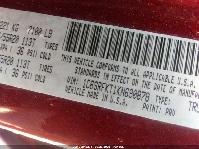 1C6SRFKT1KN690878 RAM 1500 Longhorn