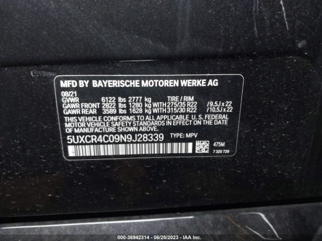 5UXCR4C09N9J28339 BMW X5 Sdrive40i