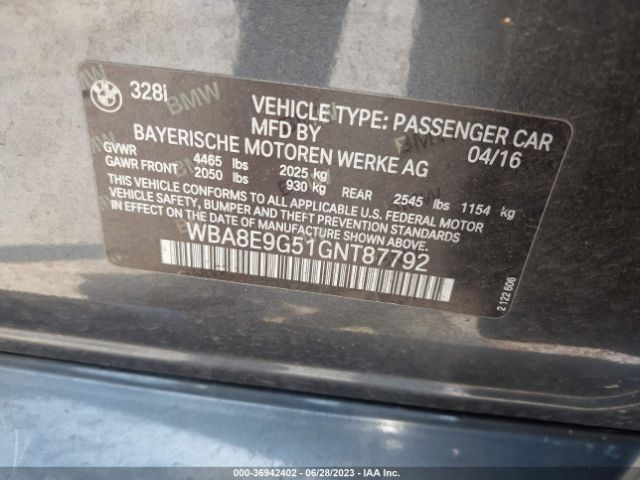WBA8E9G51GNT87792 BMW 3 Series 328i
