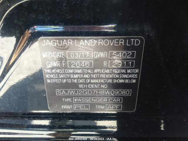 2017 Jaguar XJ, VIN: SAJWJ2GD7H8W09080