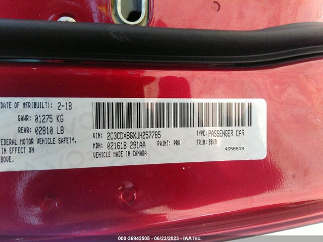 Dodge Charger Sxt 2018 2C3CDXBGXJH257785 Image 9