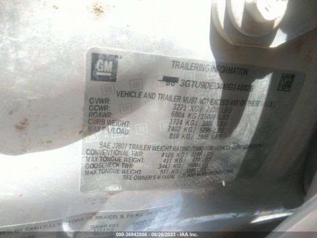 3GTU9DED4MG148826 GMC Sierra 1500 Slt