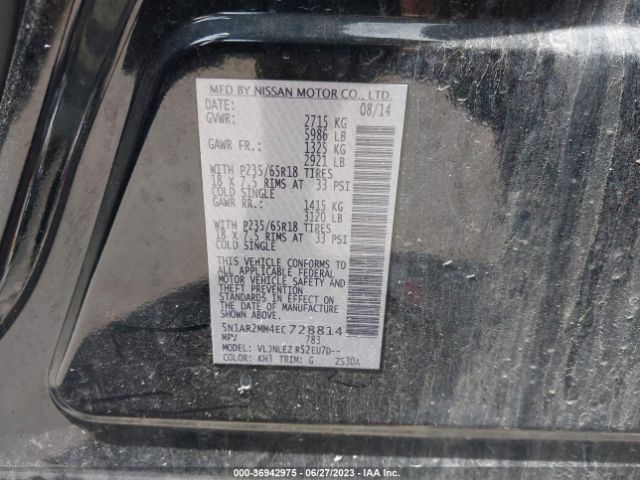5N1AR2MM4EC728814 Nissan Pathfinder Sv