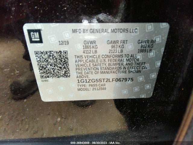 Chevrolet MALIBU RS 2020 1G1ZG5ST2LF067975 Image 9