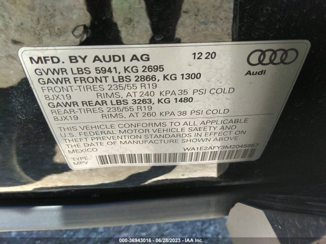2021 Audi Q5, VIN: WA1E2AFY3M2045957