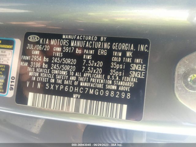 5XYP6DHC7MG098298 KIA Telluride S
