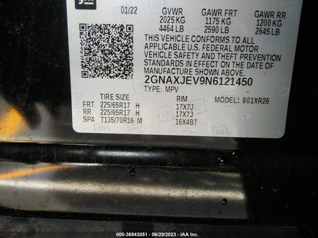 Chevrolet EQUINOX LT 2022 2GNAXJEV9N6121450 Image 15