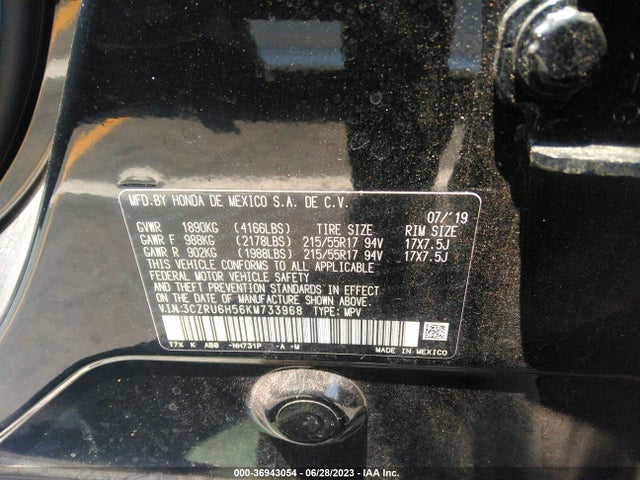 Honda HR-V EX 2019 3CZRU6H56KM733968 Image 9
