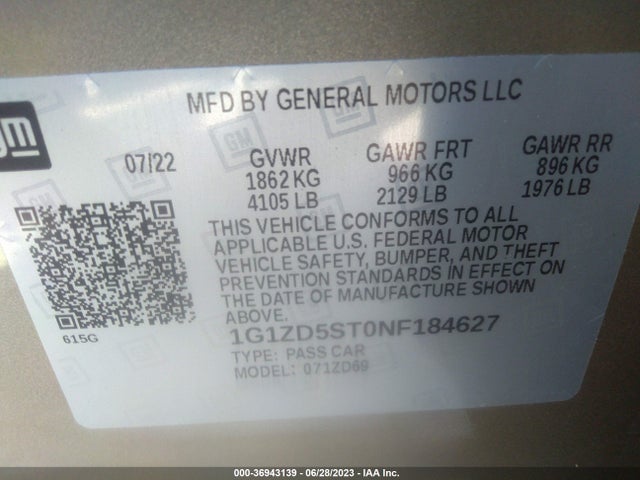 Chevrolet MALIBU LT 2022 1G1ZD5ST0NF184627 Image 9