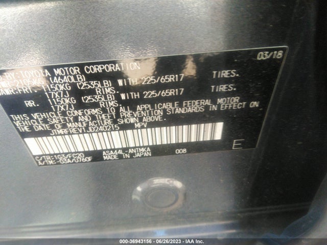 Toyota Rav4 Xle 2018 JTMRFREV1JD240215 Image 16