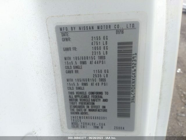 3N6CM0KNXGK692391 Nissan Nv200 S