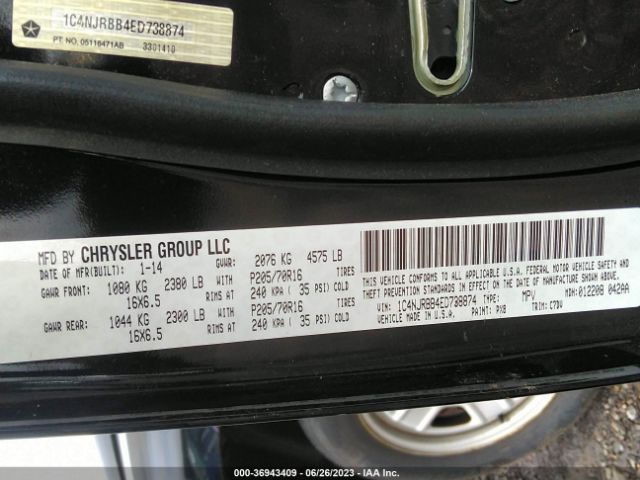 1C4NJRBB4ED738874 Jeep Patriot Sport