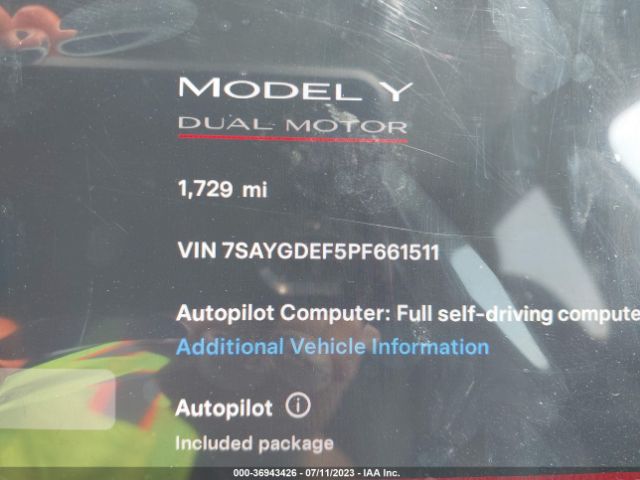 7SAYGDEF5PF661511 Tesla Model Y Performance