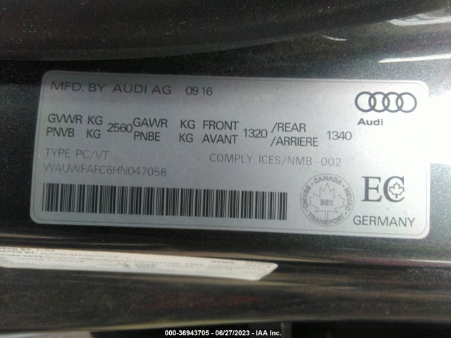 WAUWFAFC6HN047058 Audi S7 Premium Plus