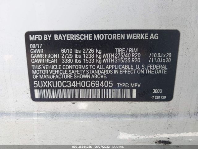 5UXKU0C34H0G69405 BMW X6 Sdrive35i