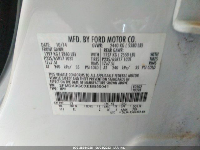2FMDK3GCXEBB55041 Ford EDGE SE