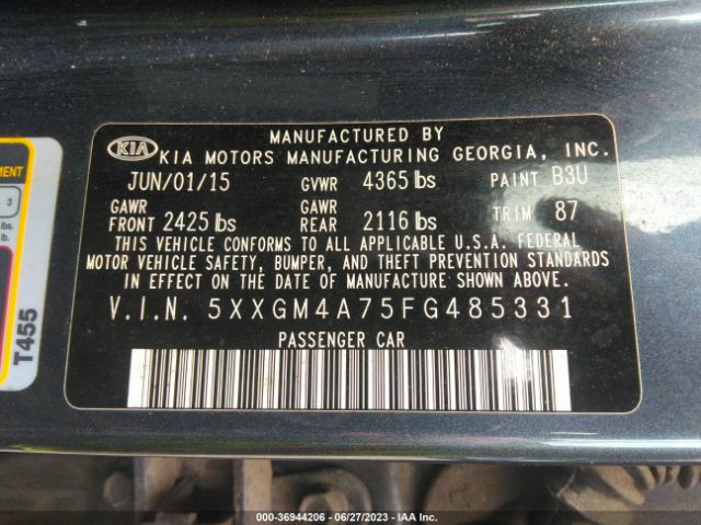 5XXGM4A75FG485331 KIA Optima Lx