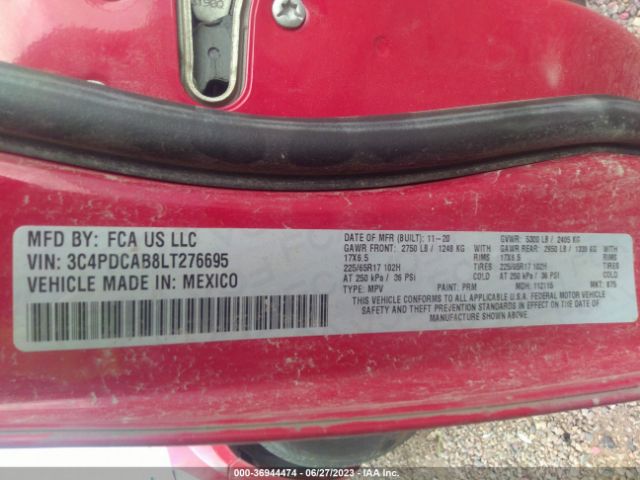 3C4PDCAB8LT276695 Dodge Journey Se Value